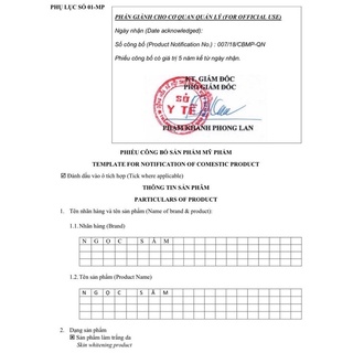 MĂT  NẠ NGỌC SÂM CHƯA PHA
