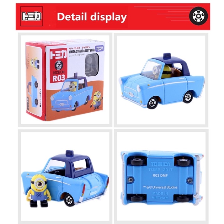 Mô hình Minions Stuart lái xe hơi Ride on Sự trỗi dậy của Gru Tomica Takara Tomy