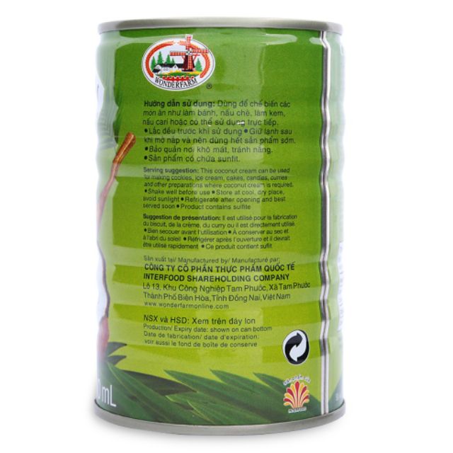 Nước Cốt Dừa Wonderfarm Lon 400ml