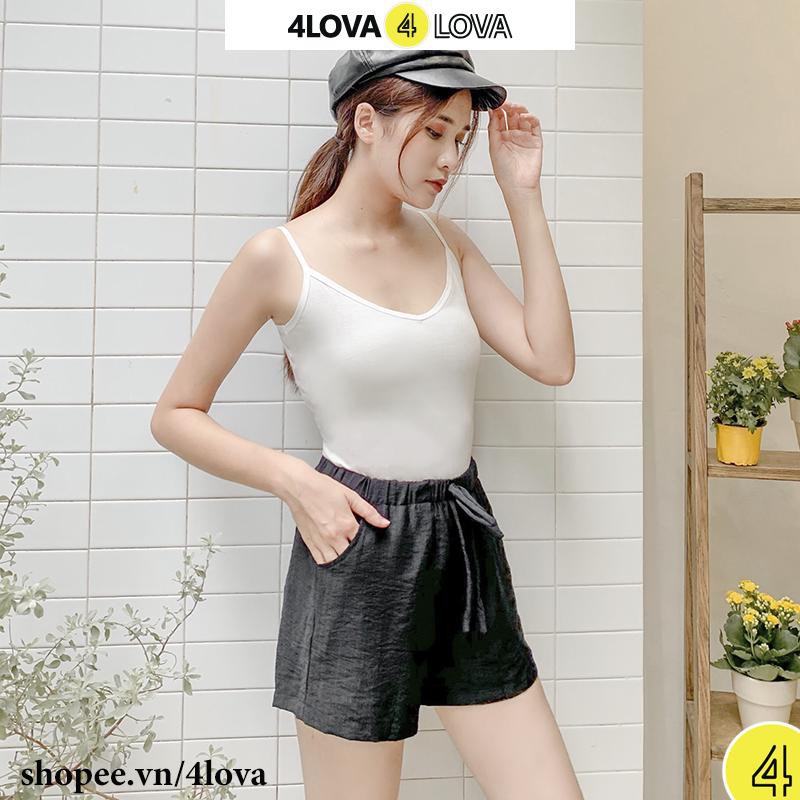 Áo hai dây nữ cổ tim trơn 4LOVA chất liệu cotton mềm mại, nhẹ nhàng