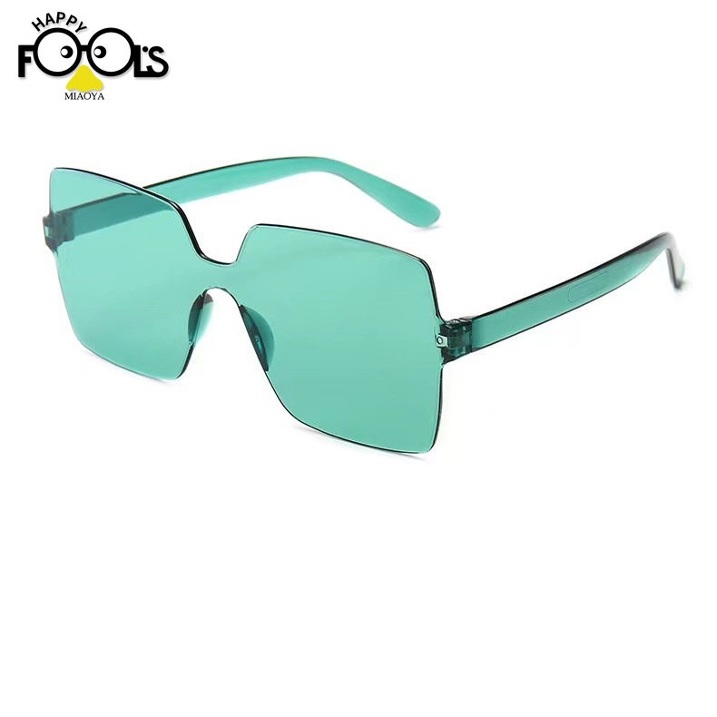 Kính Râm Một Mảnh Không Gọng Vuông Màu Kẹo Nhật Bản Và Hàn Quốc Phổ Biến Dành Cho Bạn Nữ