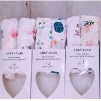 Khăn aden 2 lớp sợi tre hộp 2 cái quà tặng xịn xò cho bé