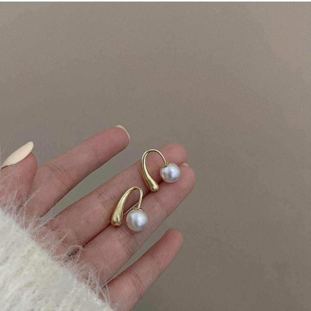 Bông Tai Hợp Kim Hình Chữ C Phong Cách Baroque Ngọt Ngào