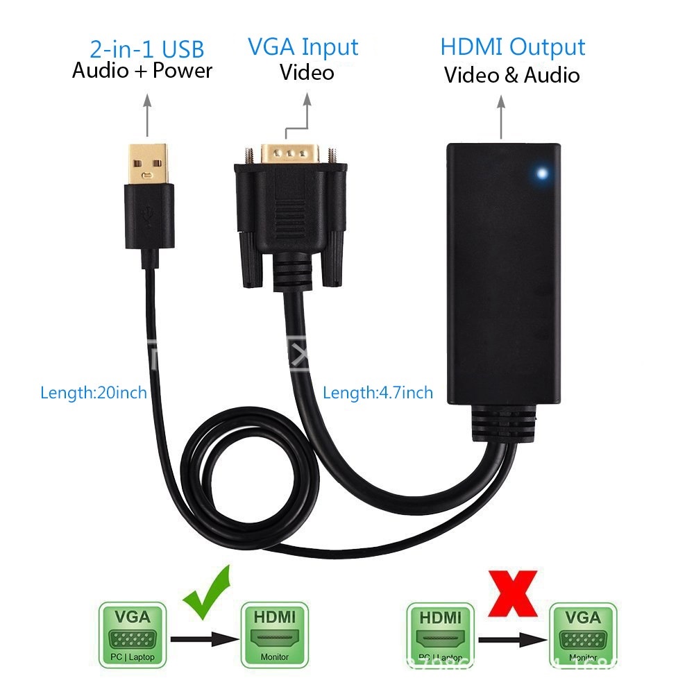 Cáp chuyển đổi vga to hdmi