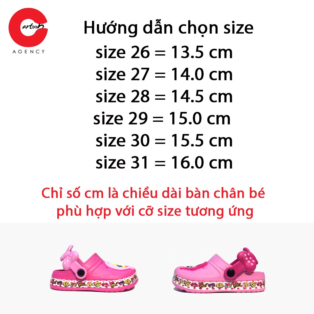 [Phiên Bản Mới] Giày dép sục cho bé gái Pony đáng yêu - dễ thương chính hãng thương hiệu Cartoon Agency Thái Lan