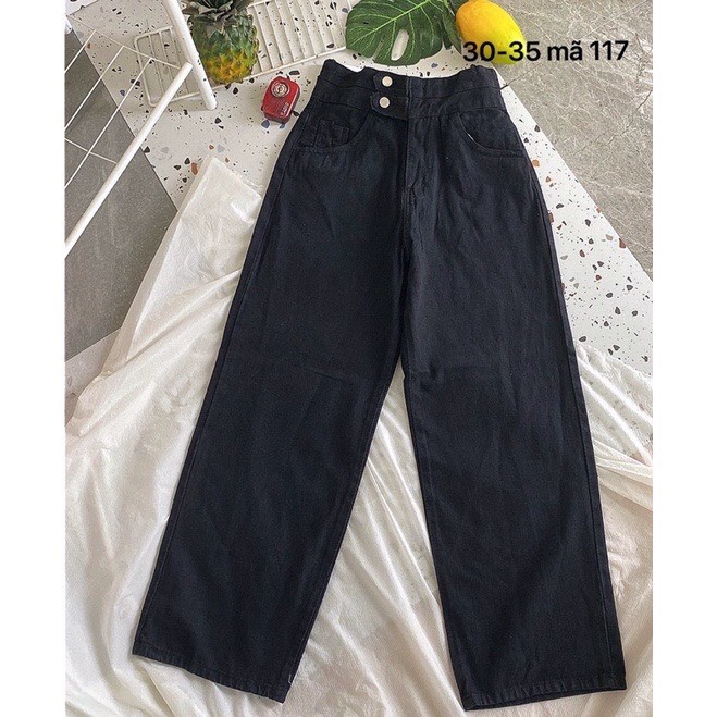 Quần Baggy Nữ Quần Baggy Jean Nữ Bigsize từ 40kg - 80kg Lưng Cao 2 Nút Quần Jean Nữ Size Đại Hàng VNXK MS72