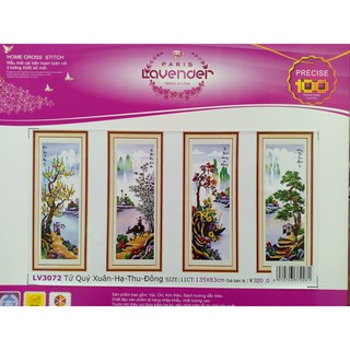 Tranh đính đá-Tranh thêu Xuân Hạ Thu Đông (LV3072,lv040)