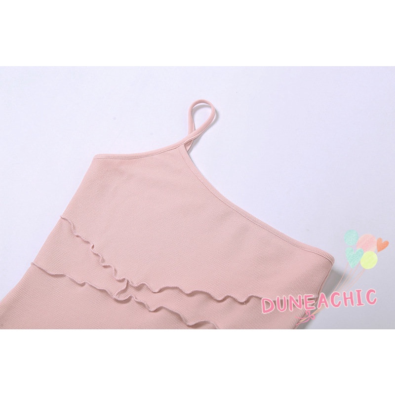 DUNEA Set Đầm Trễ Vai 2 Món Phối Bèo Nhún Thời Trang Cho Nữ