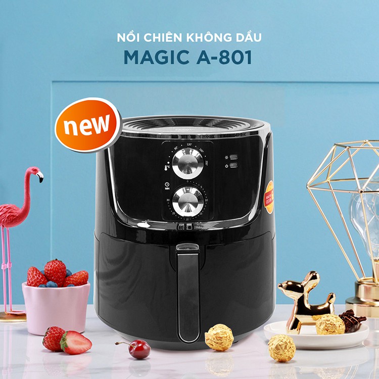 {TẶNG CHAI VỆ SINH 60K} NỒI CHIÊN KHÔNG DẦU MAGIC KOREA A83/A801 – 6L