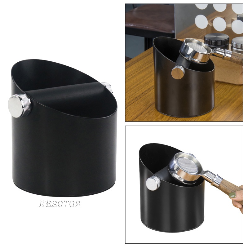 [KESOTO2] Black Espresso Coffee Knock Box Waste Bin Bucket for Home Office Barista