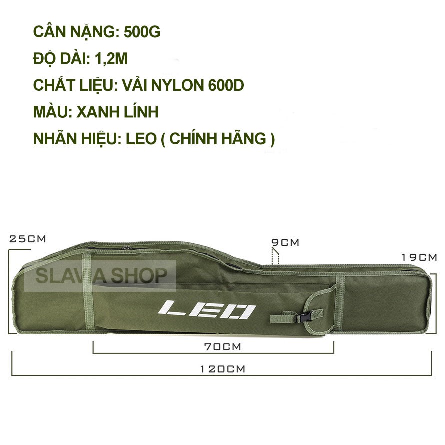Túi câu cá & đựng củi PCP dài 1m2, có 2 ngăn chính hãng NEO
