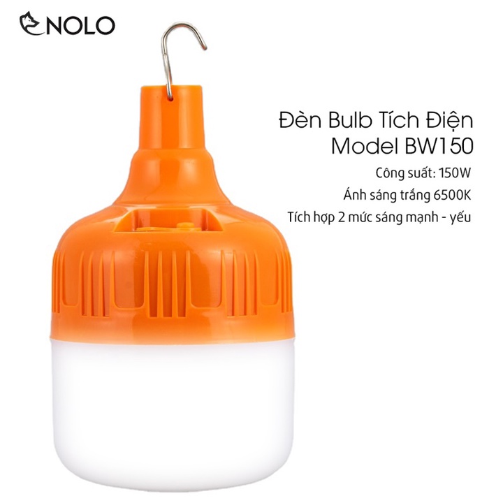 Đèn Bulb Pin Sạc BW150 Công Suất 150W Có 2 Mức Sáng Dung Lượng Pin 1200mah Có Kèm Bộ Sạc
