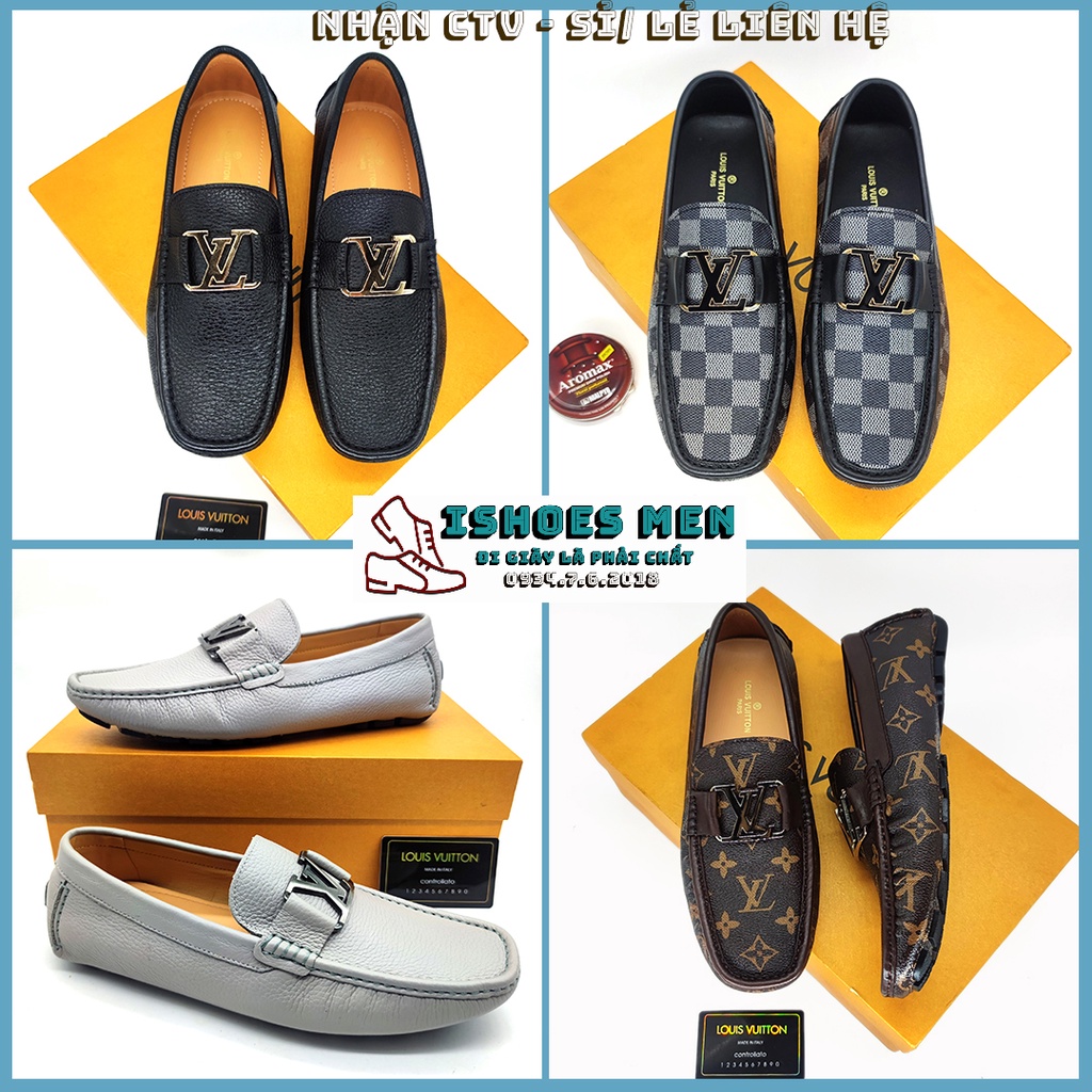 Giày LV Nam, Moca nam Cao Cấp Da Thật100% Đủ size 38-44 - sỉ/lẻ ib