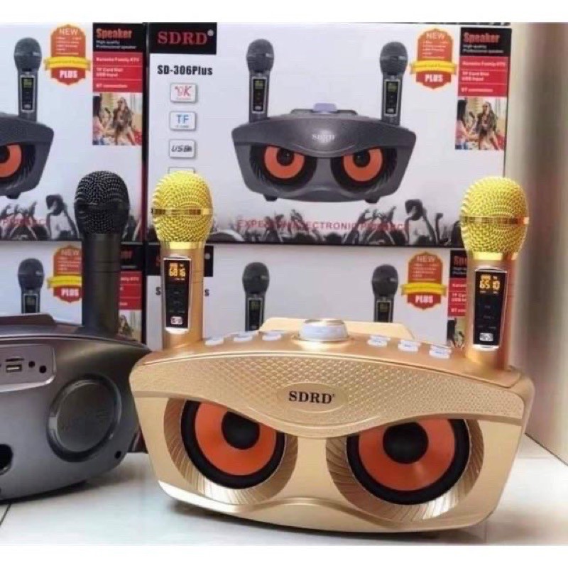 Loa Karaoke SDRD SD 306 Plus Kèm 2 Micro Không dây Có Màn Hình Mới 2021