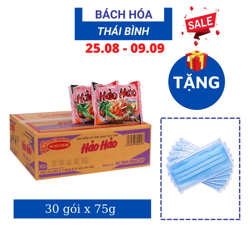 THÙNG MÌ TÔM CHUA CAY HẢO HẢO 30 GÓI