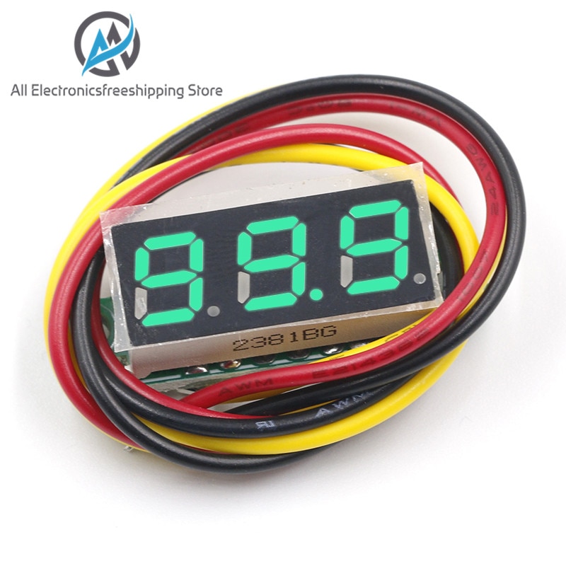 Vôn kế 3 dây màn hình LED 0.28 Inch Dc 0-100v cao cấp tiện dụng | BigBuy360 - bigbuy360.vn