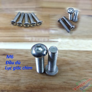 Bộ 5 ốc inox M6 6mm đầu dù lục giác chìm