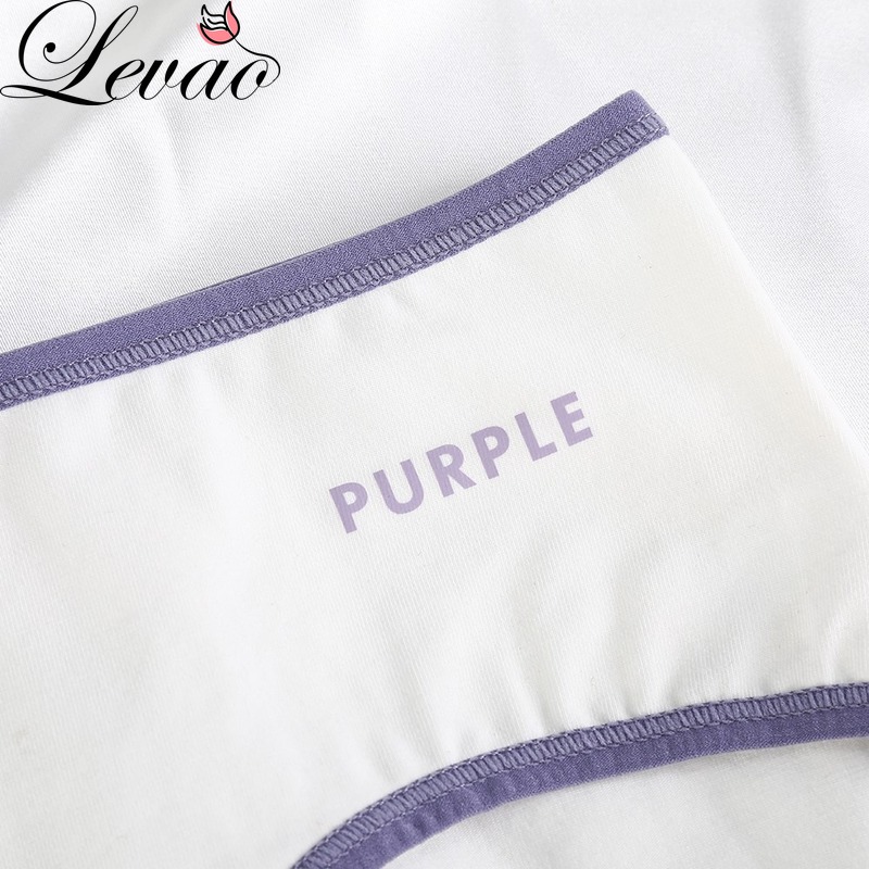 Quần lót Levao vải cotton lưng vừa in họa tiết gợi cảm cho nữ