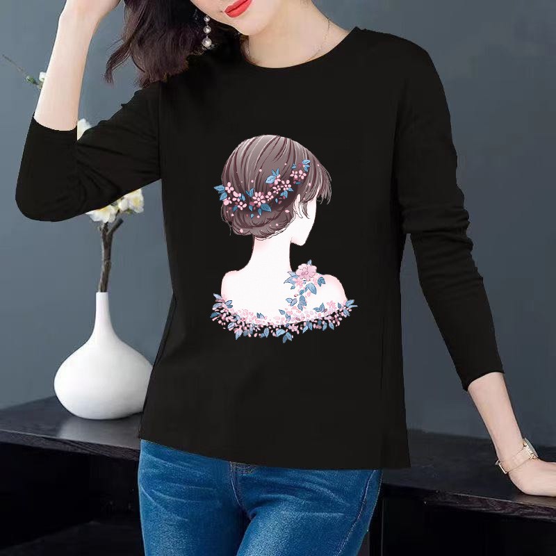 Áo phông nữ dài tay body họa tiết thu đông 2020 | BigBuy360 - bigbuy360.vn