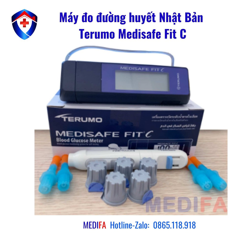 ✨[TRỌN BỘ] Máy đo đường huyết, tiểu đường 💦Terumo MEDISAFE Fit C💦 nhập nguyên chiếc từ Nhật Bản, Bảo hành 5 năm