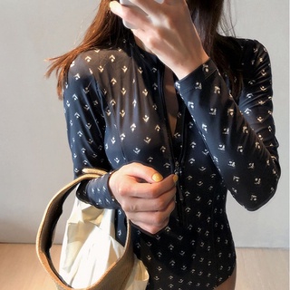 Xiuer Bộ Đồ Bơi Một Mảnh Vải Chất Lượng Cao In Họa Tiết Hoa Tuyết Phong Cách Hàn Quốc#X41