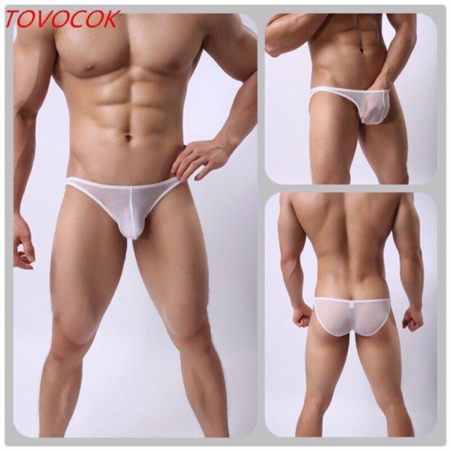 Quần lót nam, Quần lót bikini lưới thun mịn mát - 1019