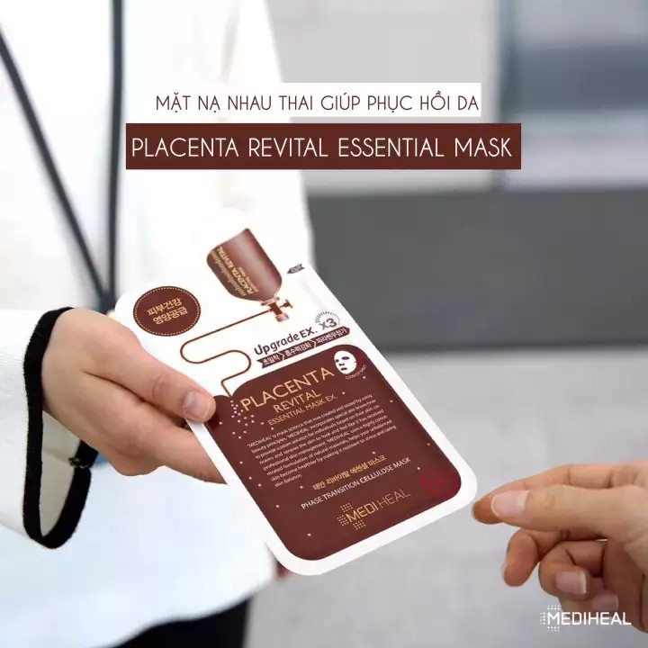 [CHÍNH HÃNG] Bộ 10 Gói Mặt Nạ Nhau Thai Cừu Mediheal Placenta Revital Essential Mask Ex 25ml x 10 gói