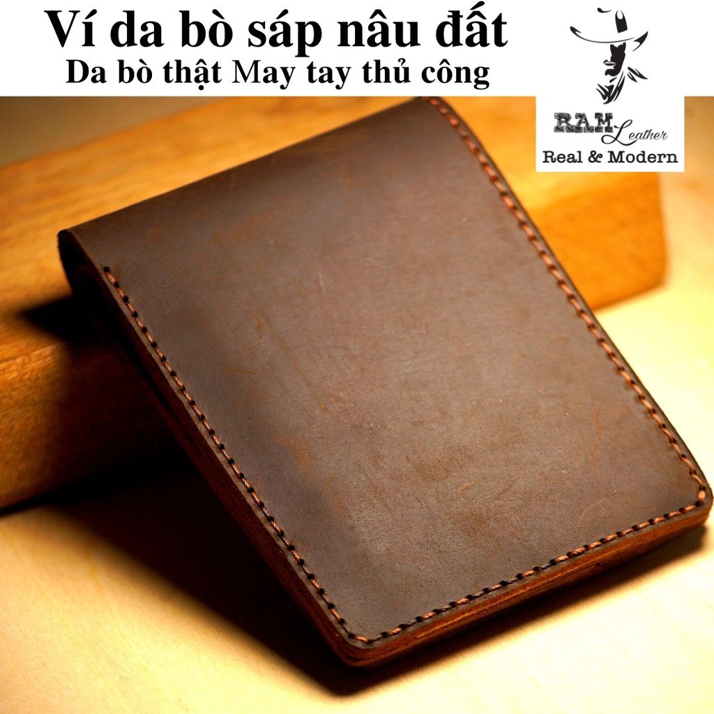 Ví da bò RAM Leather V3 vintage dáng ngang