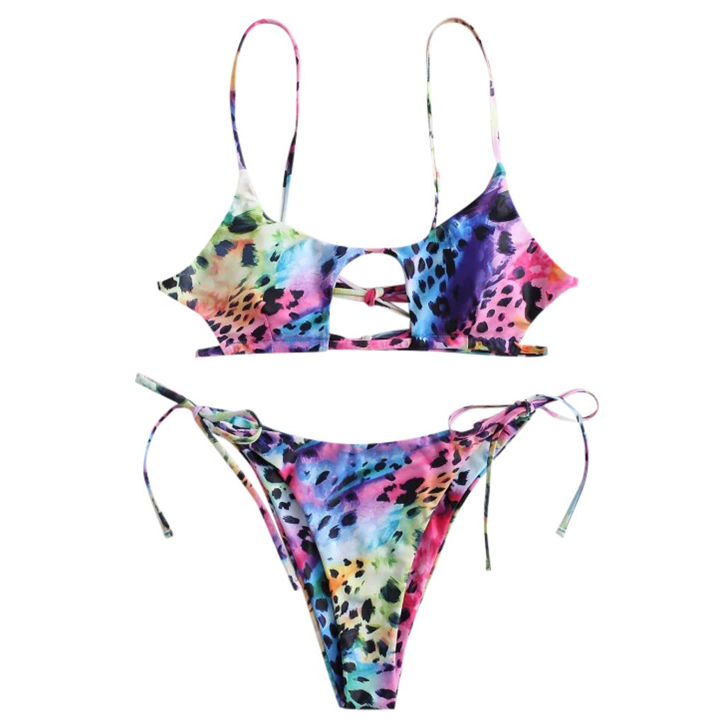 Set bikini hai mảnh họa tiết da rắn kiểu hở quyến rũ cho nữ | BigBuy360 - bigbuy360.vn
