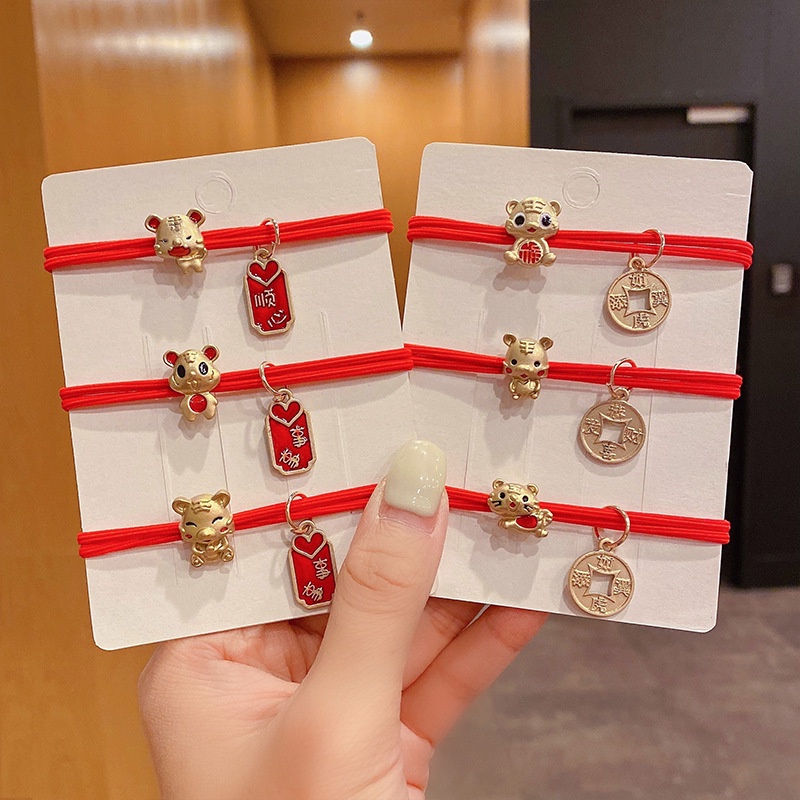 Dây buộc tóc cao su mặt hình hổ năm mới 2022