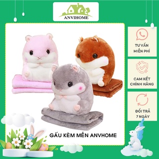 Bộ chăn gối văn phòng chuột Hamster, Heo xinh. Gấu bông đẹp (#Gối_Chăn)