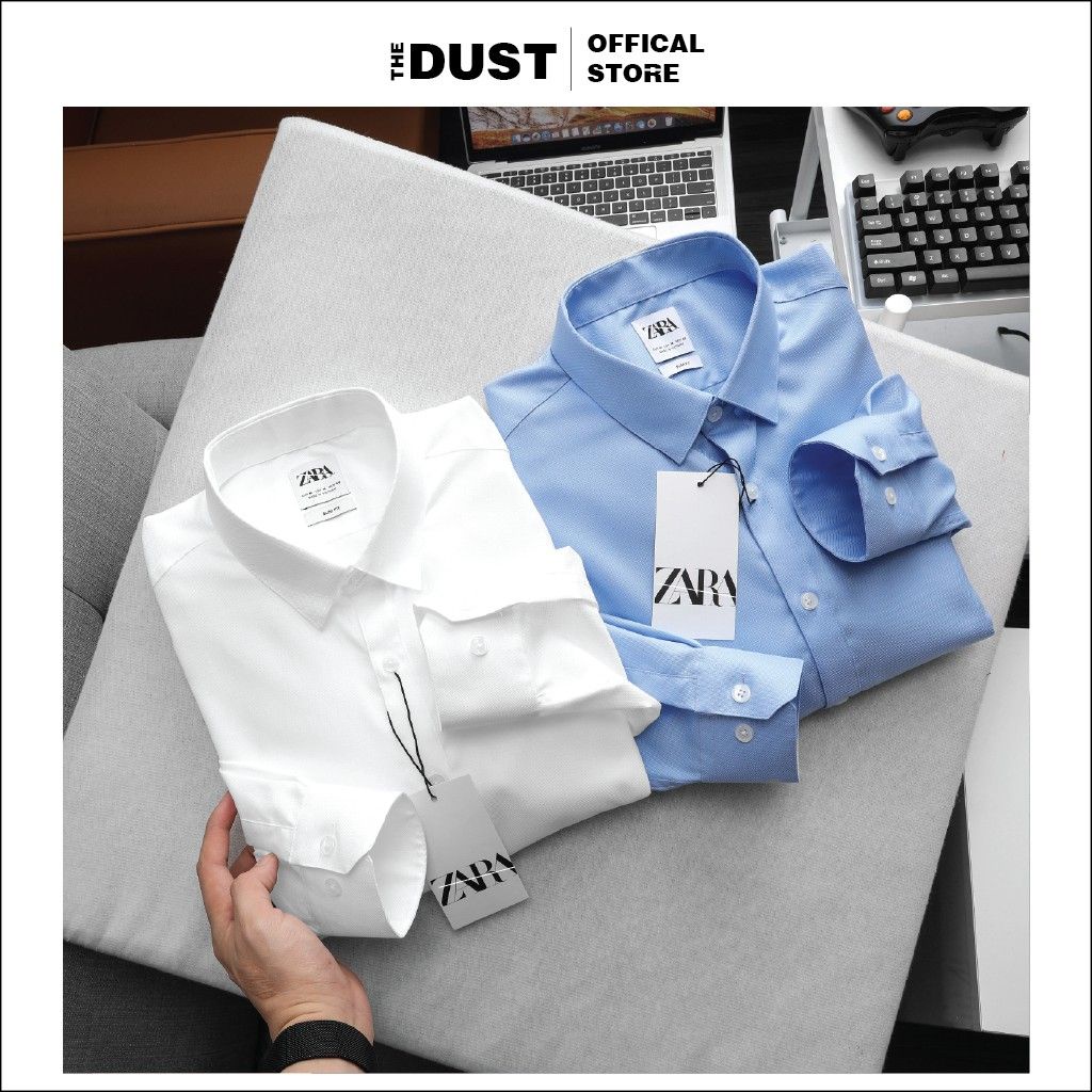 Áo sơ mi nam dài tay trơn cổ bẻ basic ZRA chuẩn form slimfit, Sơ mi nam công sở vải hạt cao cấp