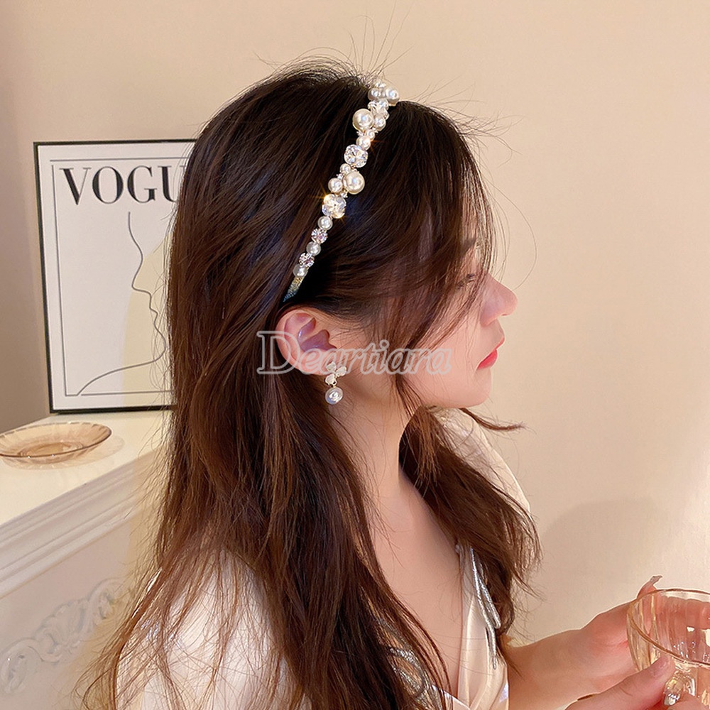 Băng Đô Đính Đá Và Ngọc Trai Xinh Xắn Dành Cho Nữ