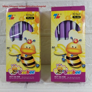 Hộp 10 bút dạ kim tl beebee fl-04 mực tím