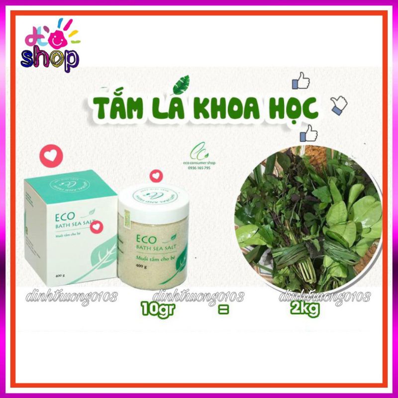 Muối Tắm Bé Sinh Dược Eco 400g Hết Mẩn Ngứa, Dị Ứng Rôm Sảy, Hăm Tã - Muối tắm bé sinh dược Eco chính hãng