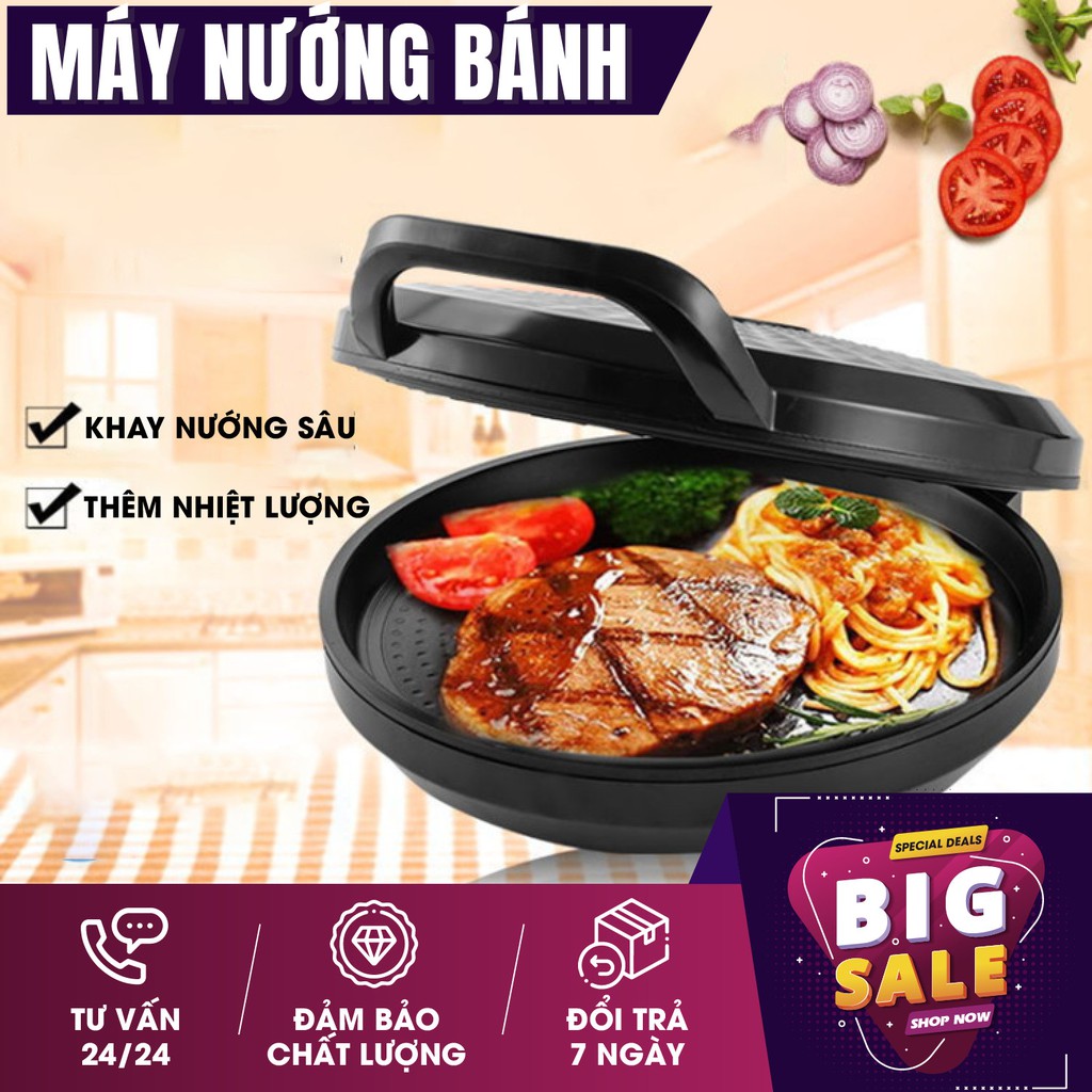 [ SHOP UY TÍN] Chảo điện nướng chiên xào 2 mặt, Kẹp bánh mỳ, kẹp nướng thịt Hongshuangxi