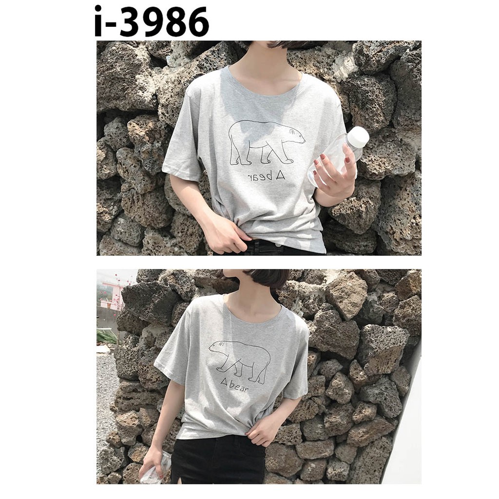 Áo Thun Unisex Nữ Hình Con Gấu bear