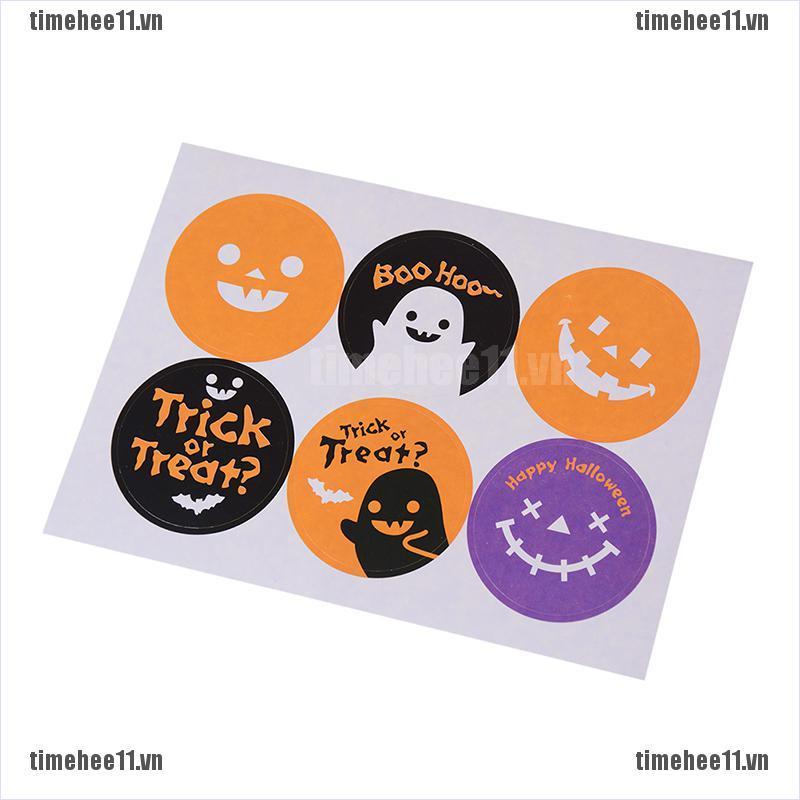 Set 60 Miếng Dán Trang Trí Bánh Kem Dịp Halloween Timehe11