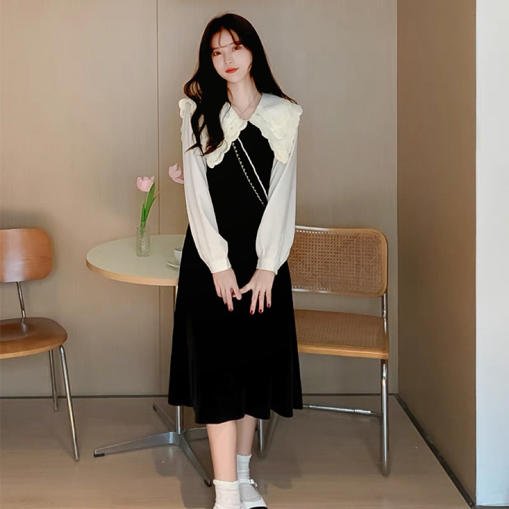 Đầm Váy Nữ vintage Cổ retro pháp Trắng Viền ren hàng thiết kế xinh đẹp dự tiệc- Thời Trang VADA (Đ919)