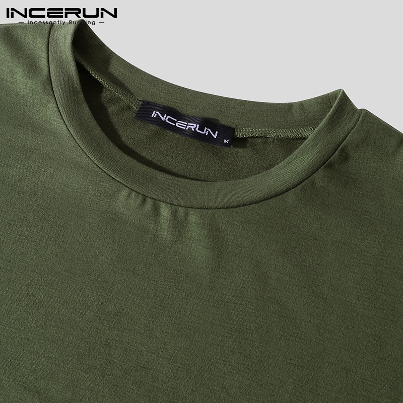 Bộ quần áo INCERUN thiết kế tay ngắn 3 màu đơn giản tùy chọn dành cho nam