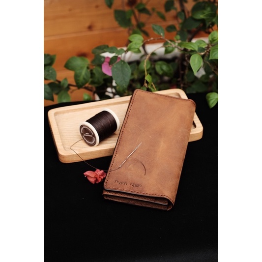 VÍ DÀI DA BÒ THẬT HANDMADE