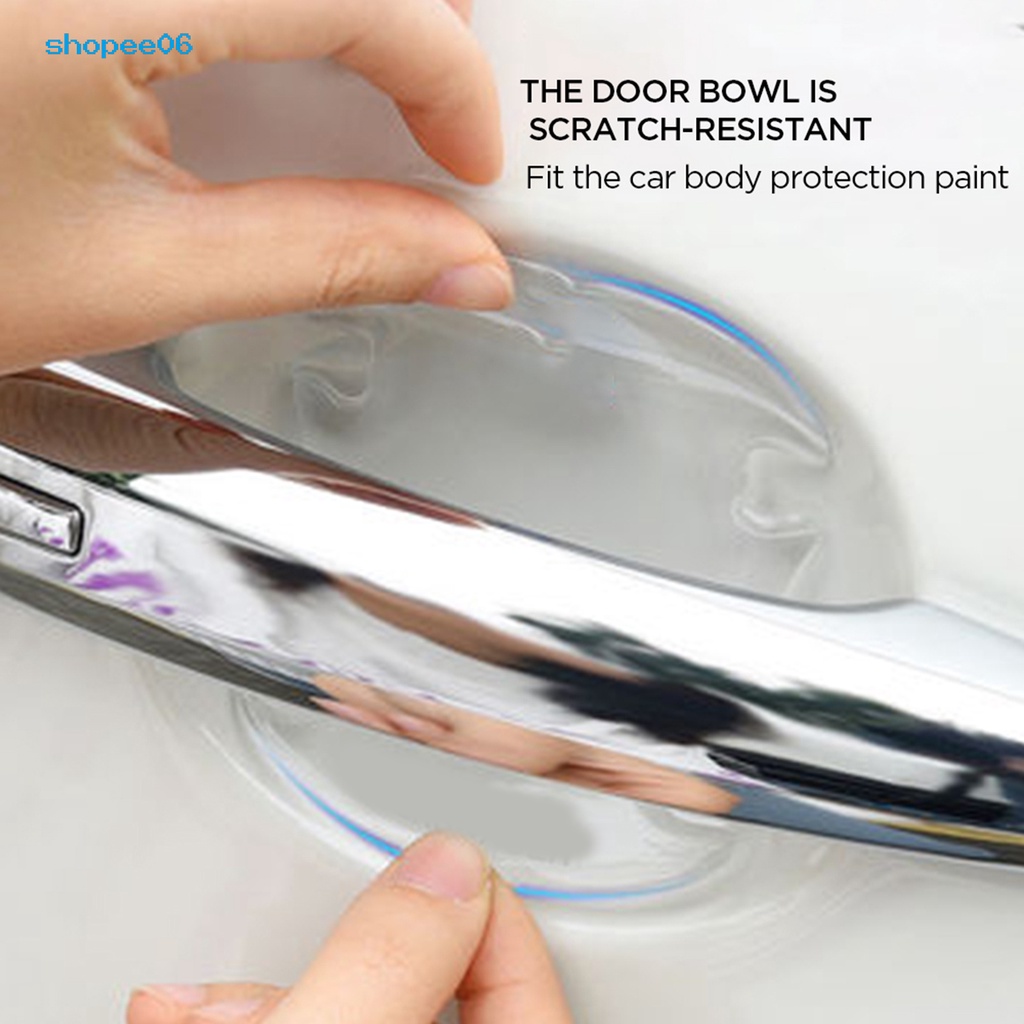 Set 8 Miếng Dán Trong Suốt Bảo Vệ Tay Cầm Cửa Xe Hơi Chống Trầy