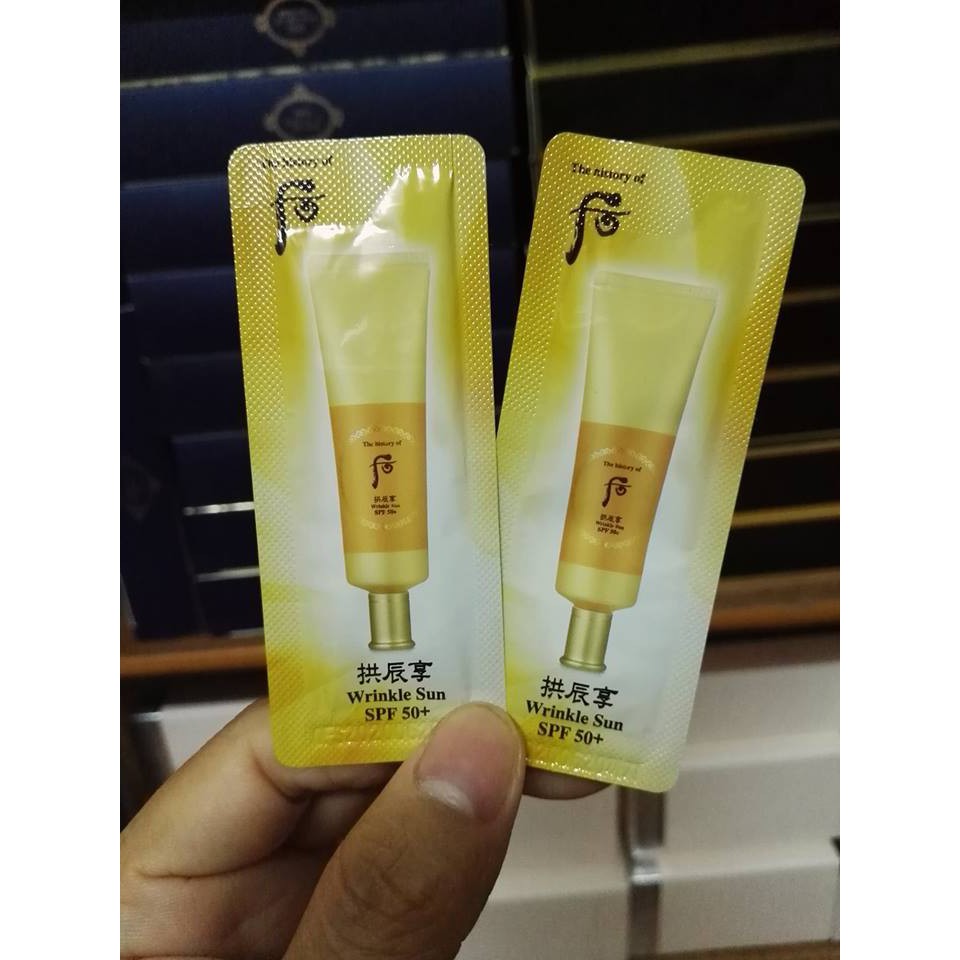 Combo 10 sample kem chống nắng Whoo Wrinkle Sun SPF 50++