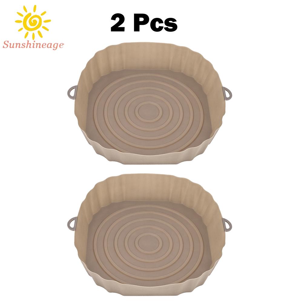2Pcs Silicone Pot Holder Oven Tray Air Fryer Pad Food Grade Reusable With Handle