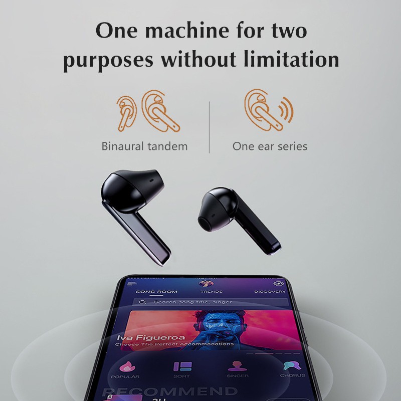 Bluetooth Baseus Encok Stereo Earbuds TWS 10 True Wireless Earphones Tai nghe Touch Control, Noise Cancelling Earpod