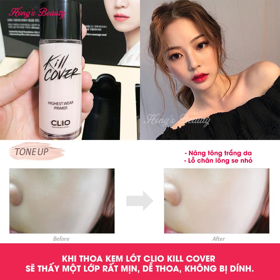 Kem lót Clio Kill Cover Highest Wear Primer nâng tone, bảo vệ da - HONGS BEAUTY | BigBuy360 - bigbuy360.vn