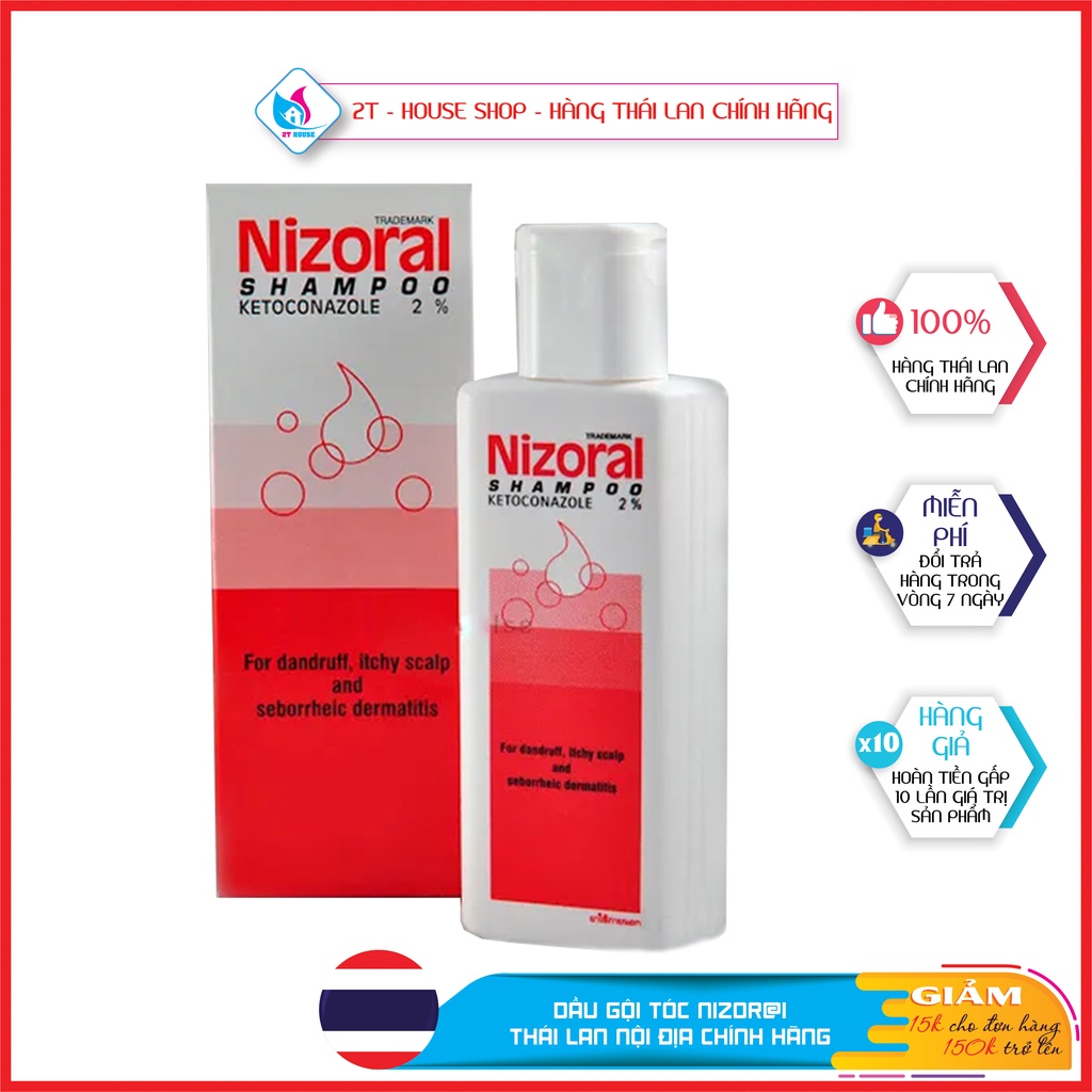 Dầu gội chăm sóc da đầu Nizo RaI Thái Lan chính hãng, Chai dầu gội nội địa Thái loại 50ml và 100ml, 2T House Shop