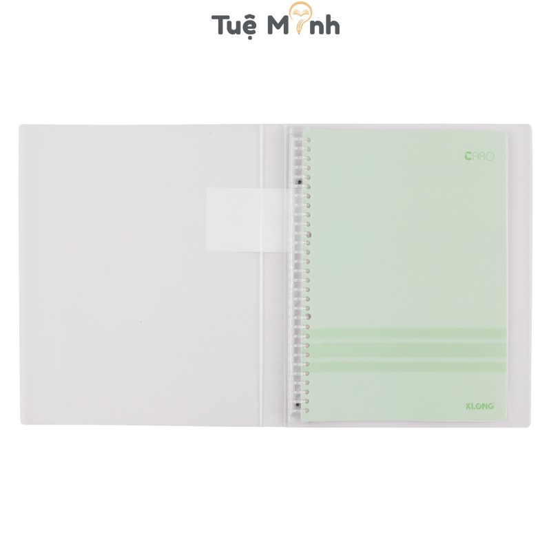 Sổ Binder còng nhựa Klong A4 40 tờ Caro MS 554 File nhựa kẹp còng màu Pastel, Klong