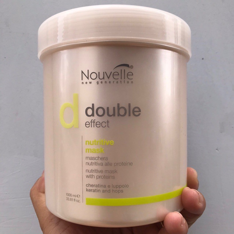 (Siêu rẻ)Dầu hấp ủ Keratin dược thảo dưỡng phục hồi tóc hư Nouvelle new Generation Double Effect Nutritive mask 1000ml