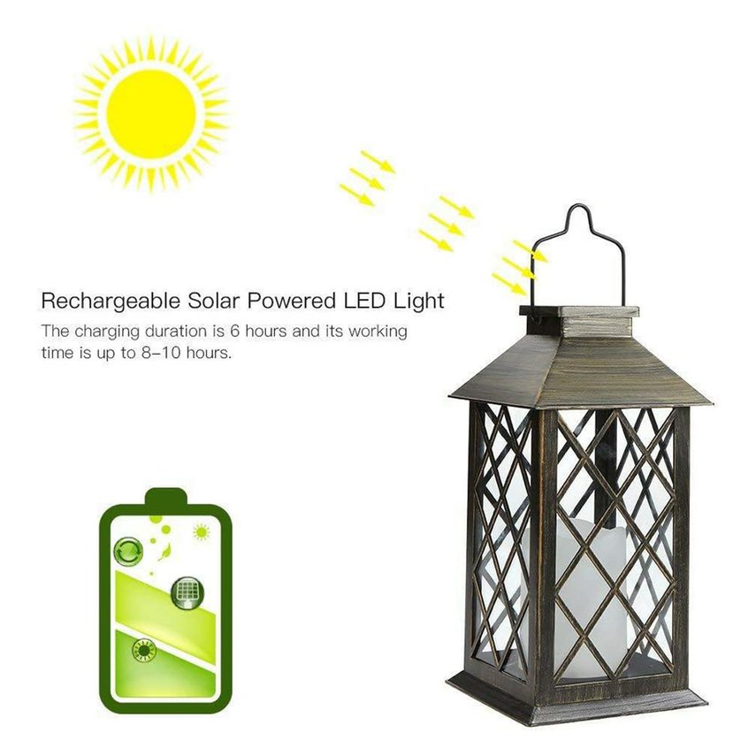 Đèn LED năng lượng mặt trời thiết kế phong cách đèn lồng nến